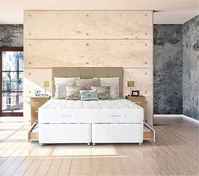 White divan bed with drawers